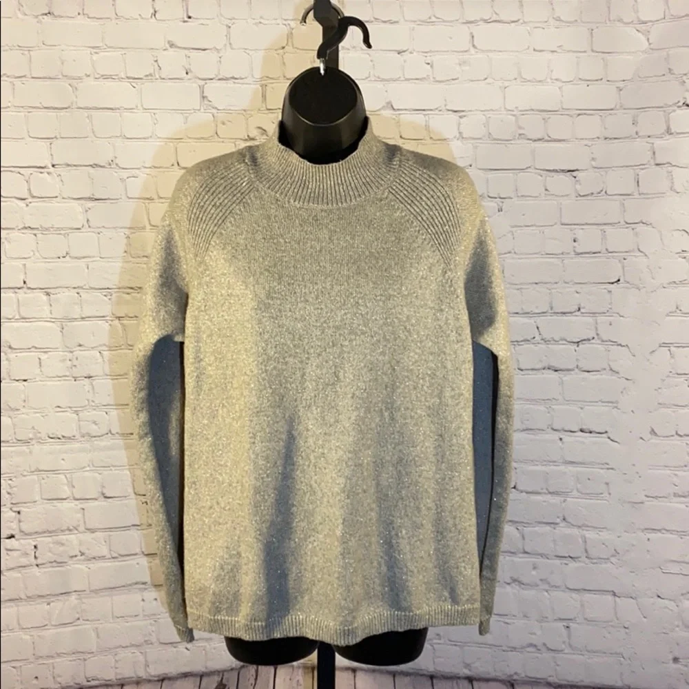 CHICO’S TRINA MOCK NECK CAPE SHIMMER PONCHO